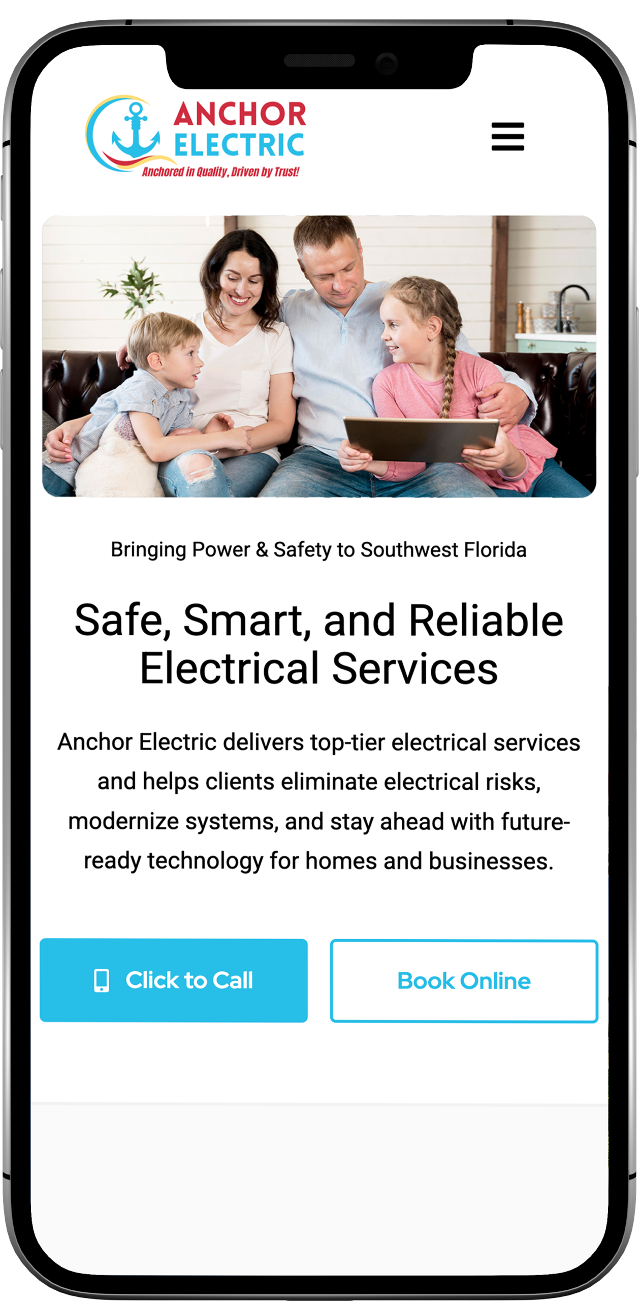 Sarasota electrical services by Anchor Electric, offering safe residential and commercial electrician solutions in Southwest Florida.