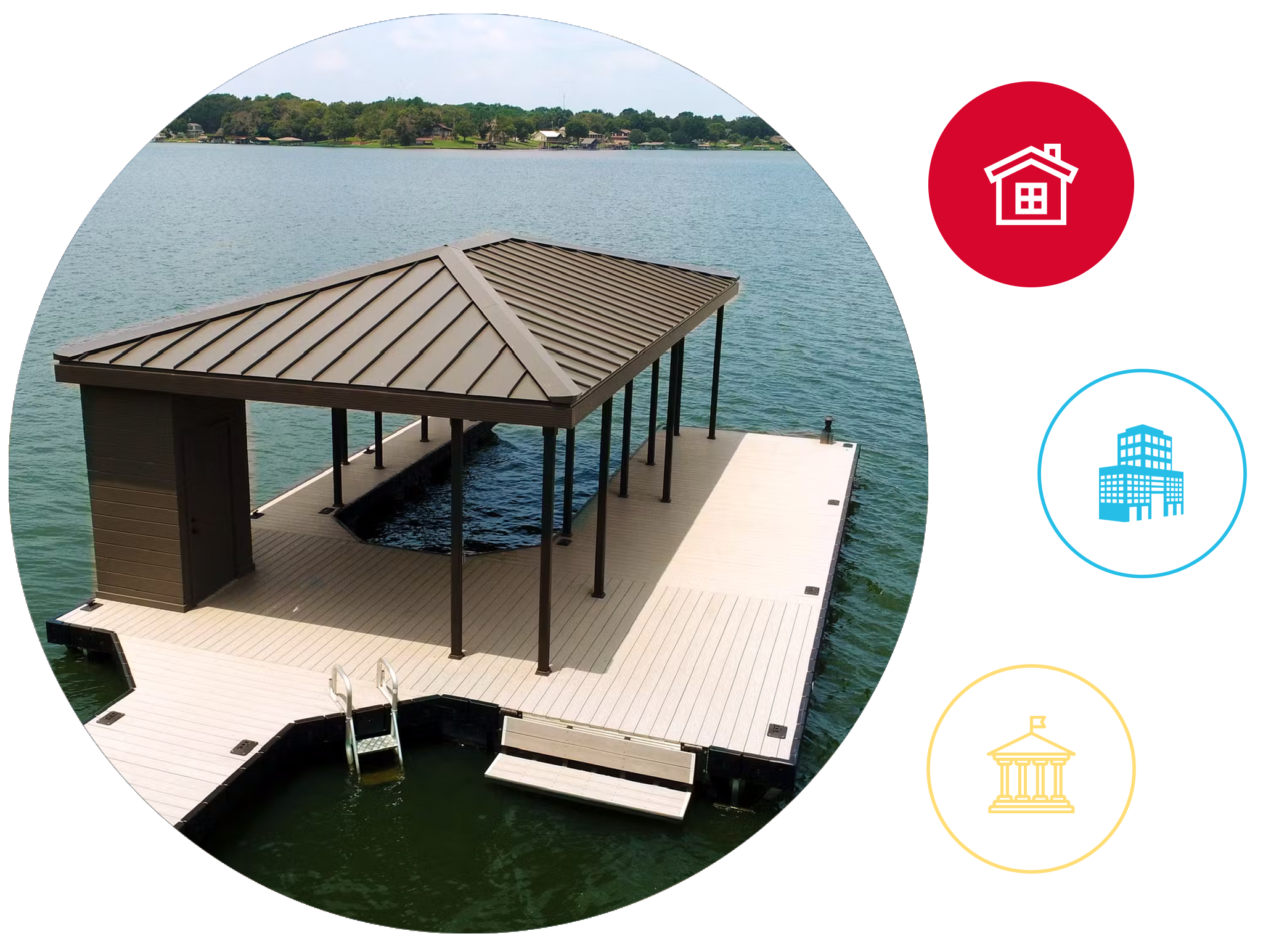 Custom marine boat dock with expert electrical wiring installation by Anchor Electric in Sarasota Florida.